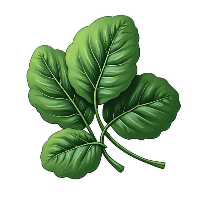 Free transparent PNG: Flat Leaf Spinach Clipart with Delicate Veins and Transparent Background