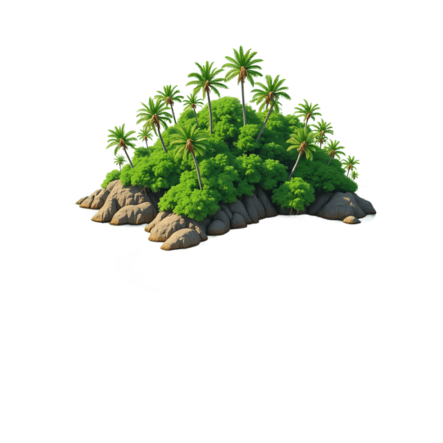 Free transparent PNG: Tropical Island with Turquoise Waters PNG Illustration for Travel and Decor