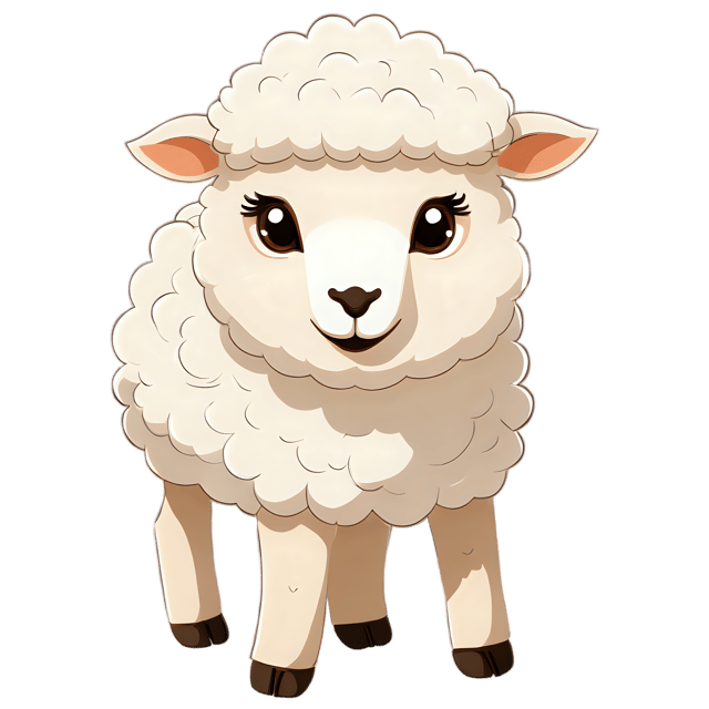 Free transparent PNG: Cute Cartoon Baby Sheep Illustration for Nursery Decor and Kids' Crafts