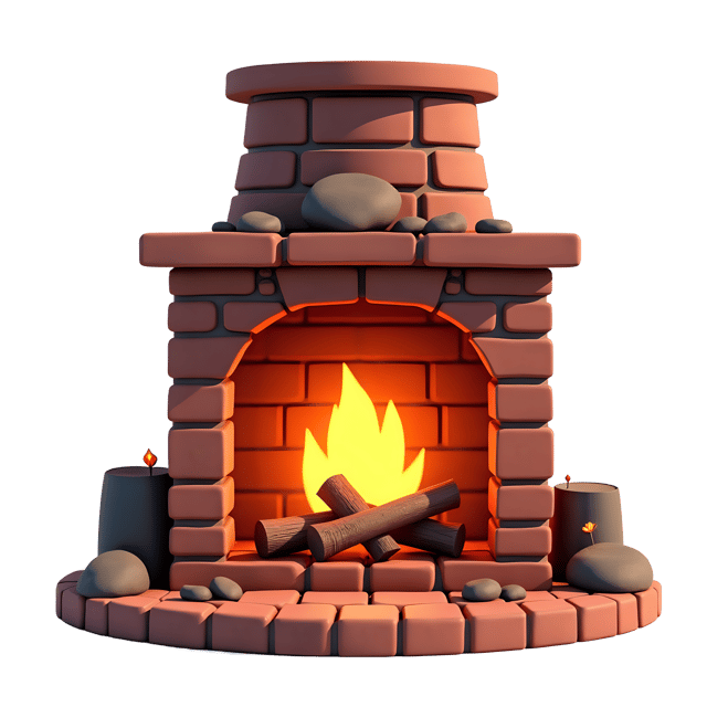 Free transparent PNG: Warm Fireplace PNG Download  Ideal for Home Decor, Illustrations  Seasonal Themes