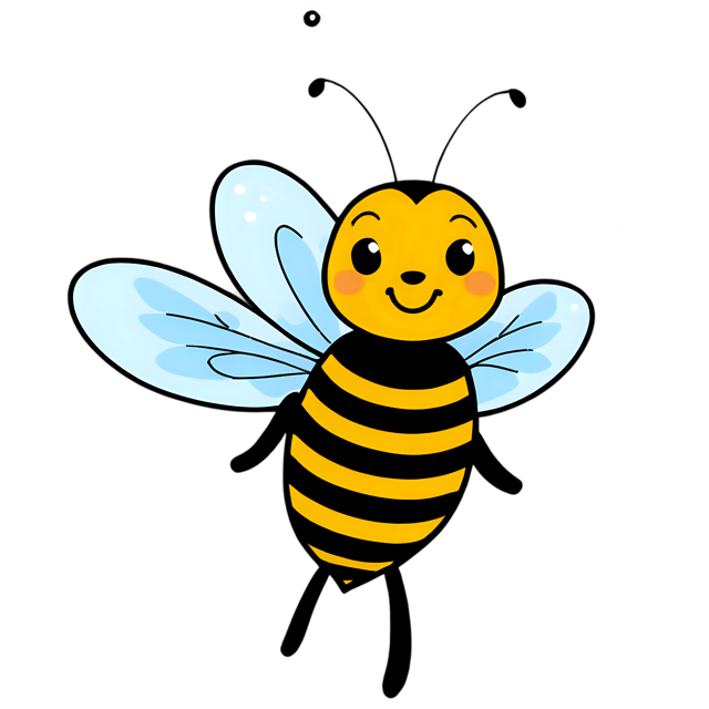 Free transparent PNG: Cute Cartoon Bee Illustration for Decor and Crafting