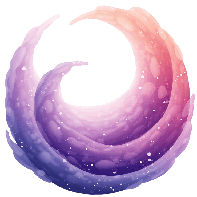 Free transparent PNG: Luminous Lavender Curved Shapes Illustration with Flowing Movement and Vibrant Hues