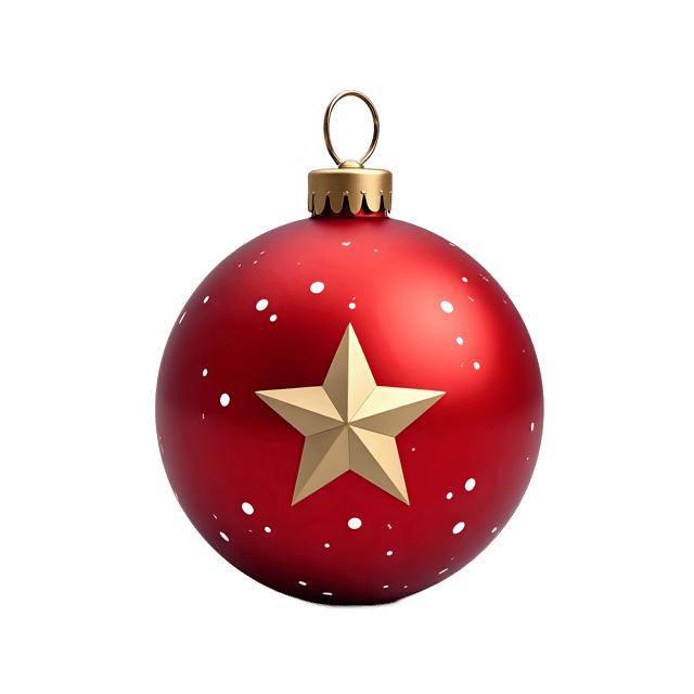 Free transparent PNG: Red Glass Ornament with Star Decal  Christmas Clipart, free download png