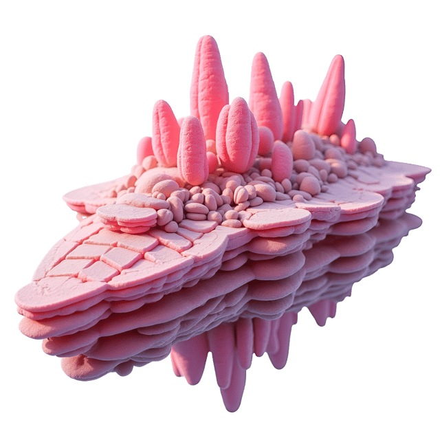 Free transparent PNG: Coral Spaceship with Pink Highlights and Organic Shapes on White Background