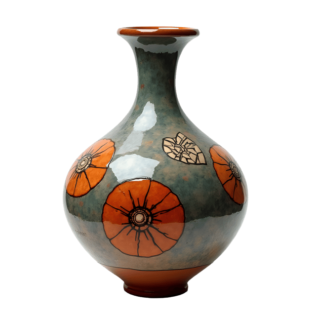 Free transparent PNG: Abstract Design Glazed Pottery Vase PNG Image for Art and Decor