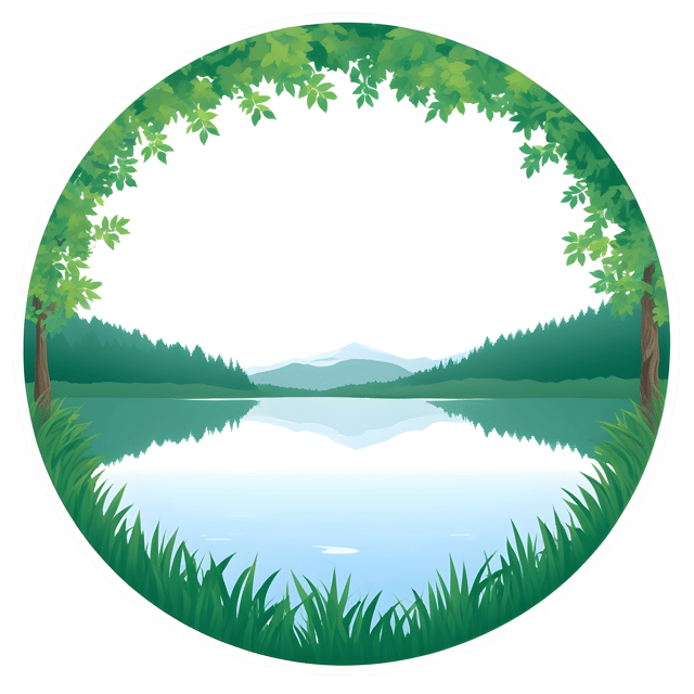 Free transparent PNG: Lush Greenery Lake Circle PNG for Nature and Decorative Designs