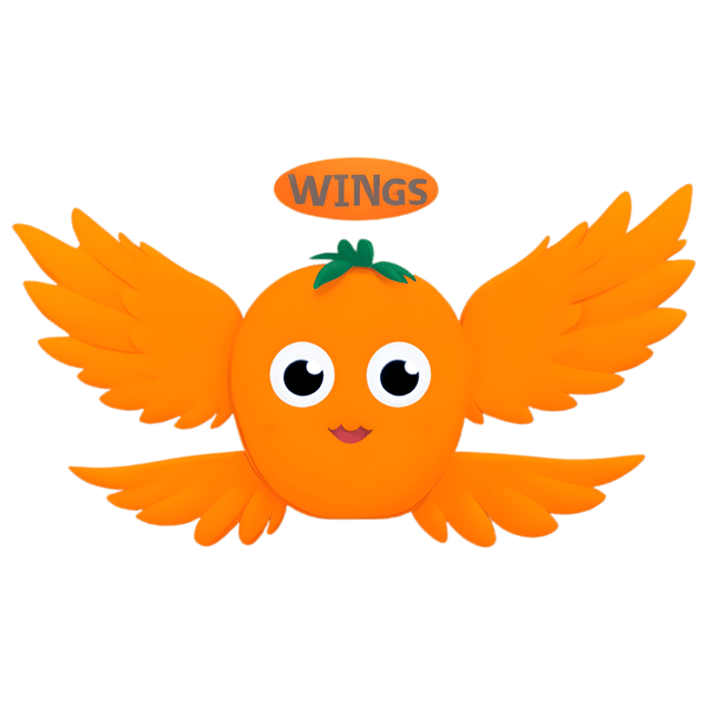 Free transparent PNG: Bright Orange Wings Sign with Transparent Background PNG