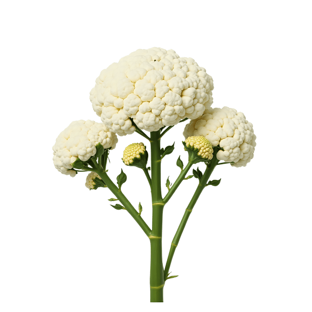 Free transparent PNG: Fluffy White Cauliflower Flower Buds PNG with Transparent Background