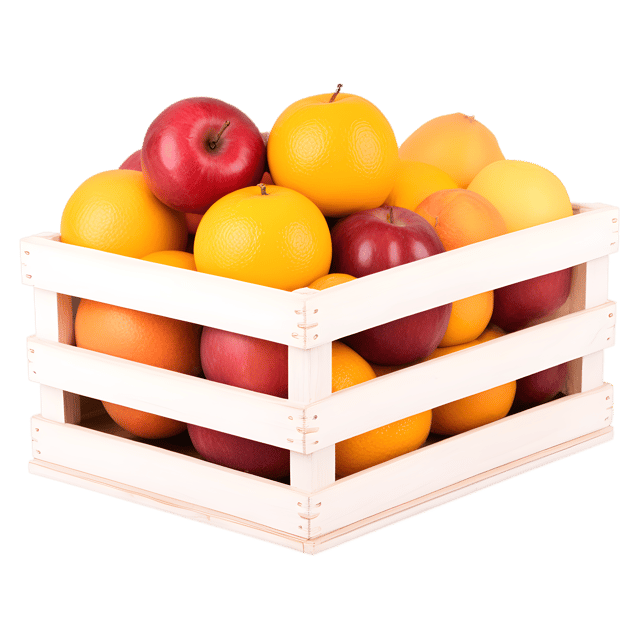 Free transparent PNG: Small Crate of Fruits PNG with Transparent Background for Art and Design