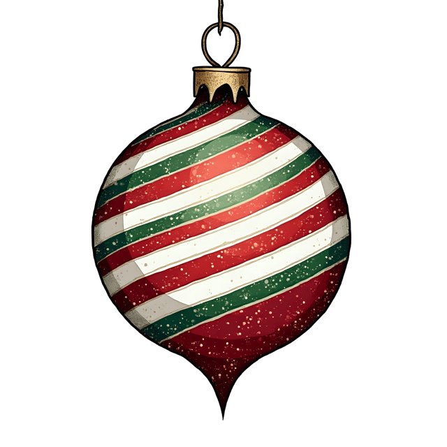 Free transparent PNG: Striped Holiday Ornament with Glitter  Free PNG Download