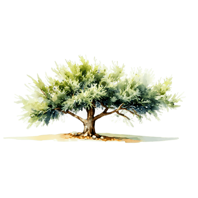 Free transparent PNG: Watercolor Olive Tree PNG – Transparent Background Nature Illustration