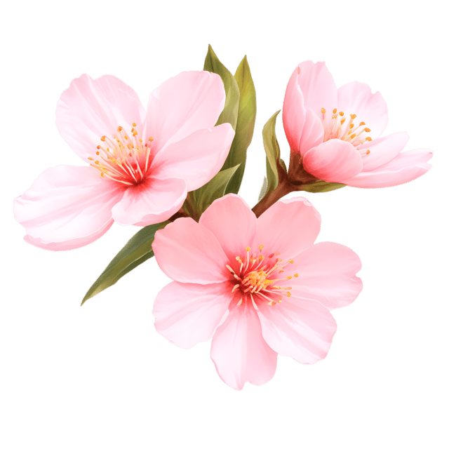 Free transparent PNG: Glowing Peach Blossoms PNG with Transparent Background