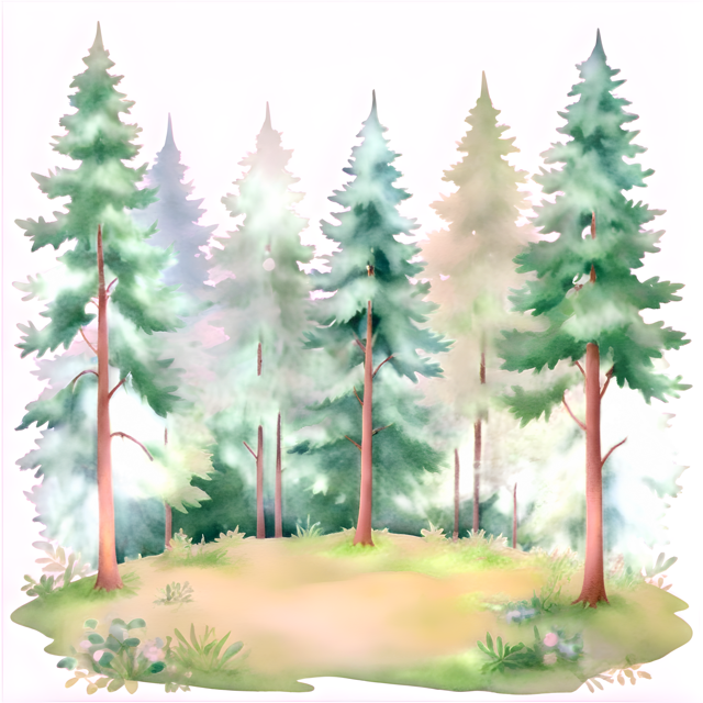 Free transparent PNG: Tranquil Forest with Soft Pastel Tones PNG