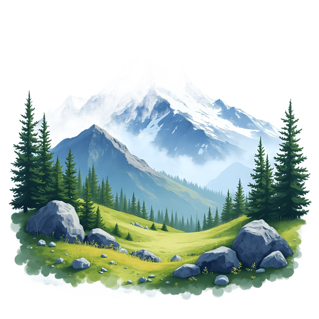 Free transparent PNG: Alpine Landscape PNG  Ideal for Nature Scenes, Decor  Artistic Projects