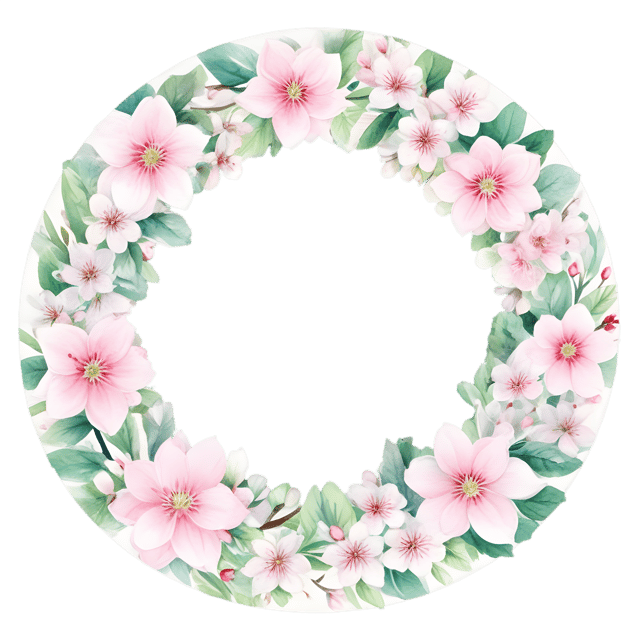 Free transparent PNG: Blossoming Trees Circle PNG for Decorative and Artistic Use