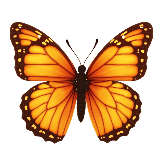 Free transparent PNG: Copper-Colored Butterfly with Yellow Stripes Illustration