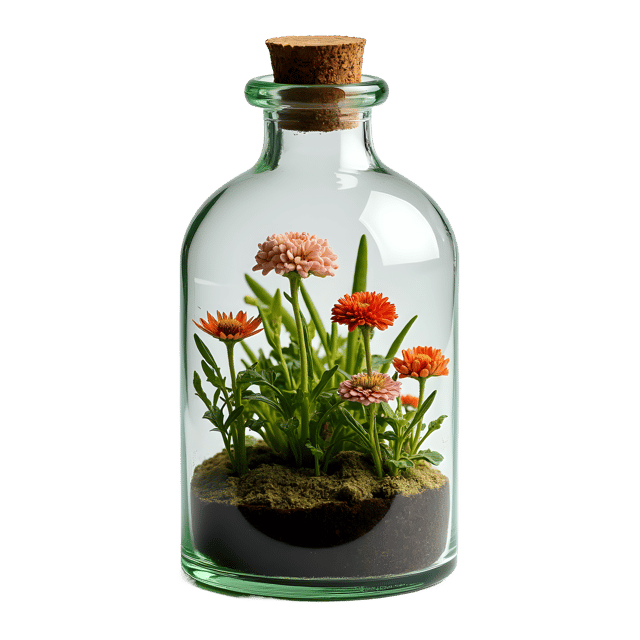 Free transparent PNG: Miniature Garden in a Bottle PNG Clipart  Perfect for Compact Greenery Solutions