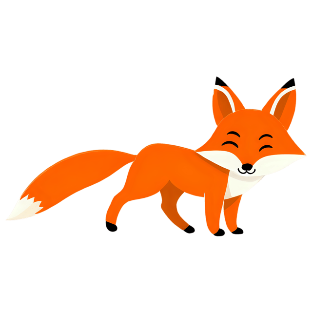 Free transparent PNG: Cute Cartoon Fox Illustration with Transparent Background