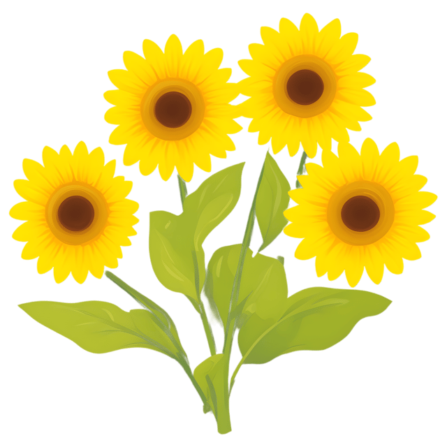 Free transparent PNG: Vibrant Sunflowers PNG Transparent Background