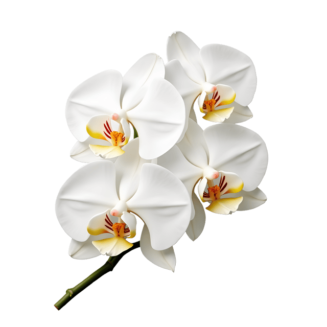 Free transparent PNG: Elegant White Orchid PNG with Intricate Patterns and Soft Fragrance