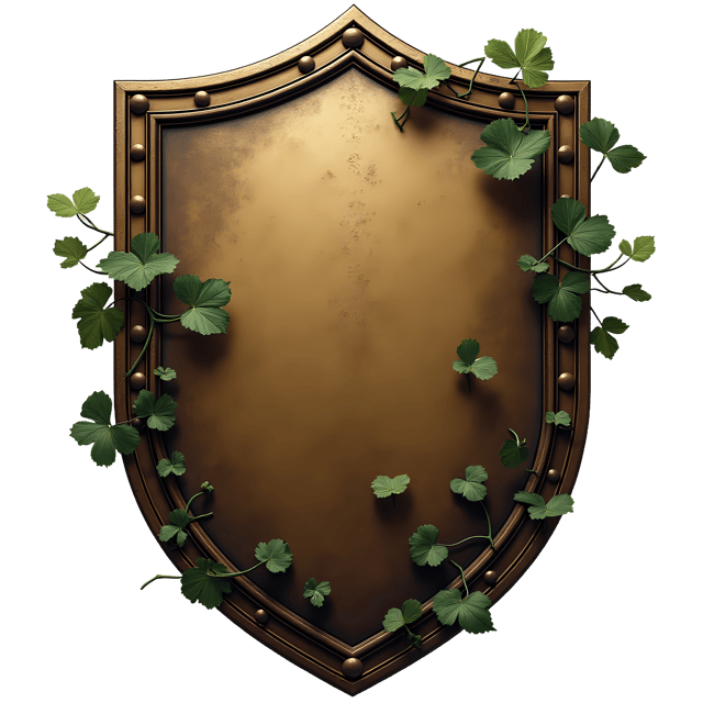 Free transparent PNG: Sacred Shield with Vines Adornment