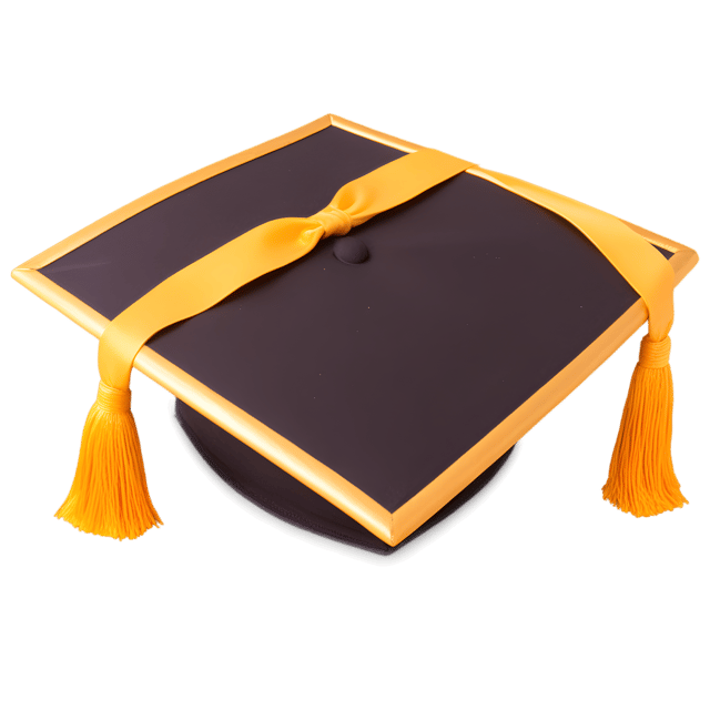 Free transparent PNG: Mortarboard with Gold Trim PNG Transparent Background