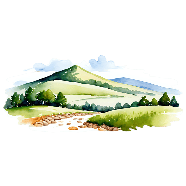 Free transparent PNG: Hill Landscape Watercolor Illustration – Transparent PNG for Nature Themed Designs