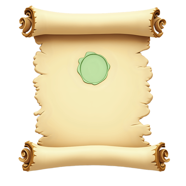 Free transparent PNG: Scroll with Green Wax Stamp and Curls  Medieval Clipart, free download png