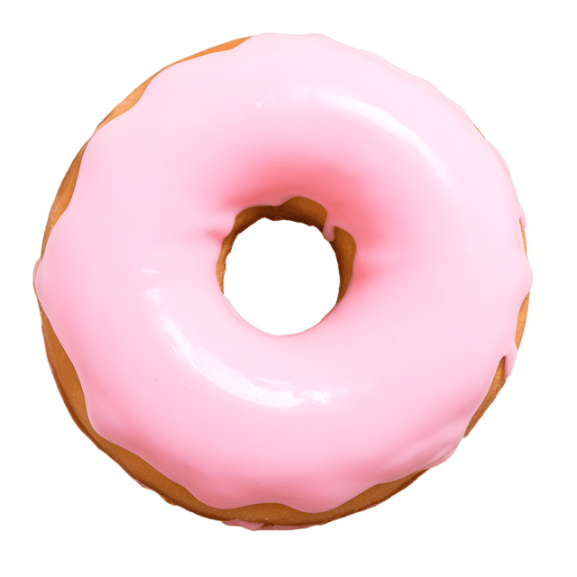 Free transparent PNG: Pink Frosted Glazed Donut PNG with Transparent Background for Bakery and Treats Imagery
