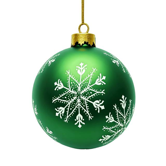 Free transparent PNG: Green Shiny Ornament with Snowflake Print  Holiday Clipart, free png download
