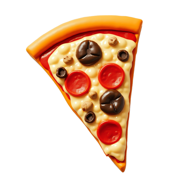 Free transparent PNG: 18 Clay Pizza Slice PNG with Pepperoni and Mushrooms Transparent Background