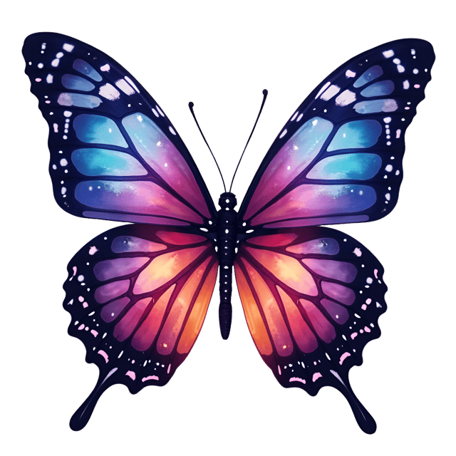 Free transparent PNG: Cosmic Butterfly with Shimmering Dust Illustration for Art and Design