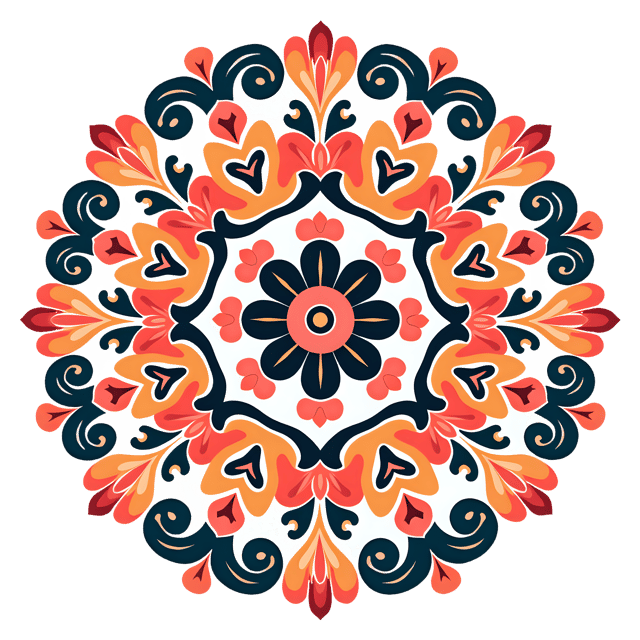 Free transparent PNG: Boho Floral Medallion  Artistic Clipart Design, free download png