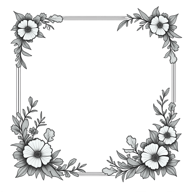 Free transparent PNG: Floral Sketch Frame PNG Clipart  Perfect for Design Projects  Crafts