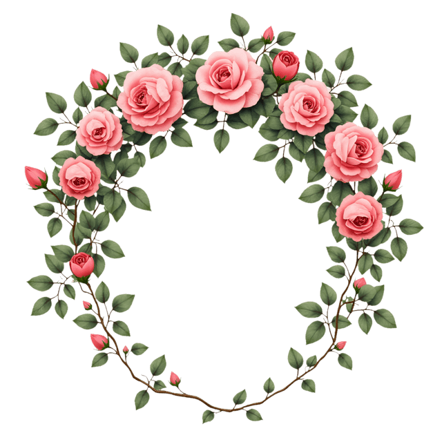 Free transparent PNG: Victorian Rose Garland  Elegant Clipart Design, free high-quality png download