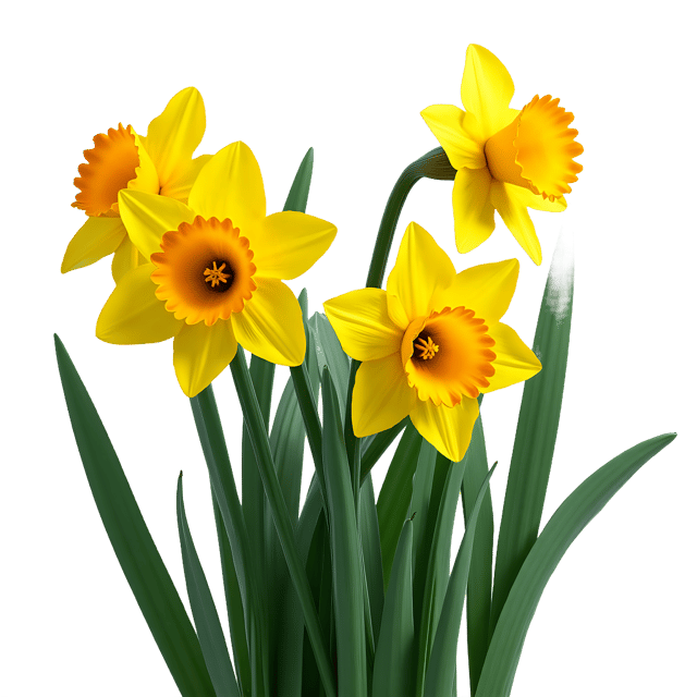 Free transparent PNG: Yellow Daffodils PNG with Transparent Background for Floral Design and Clipart