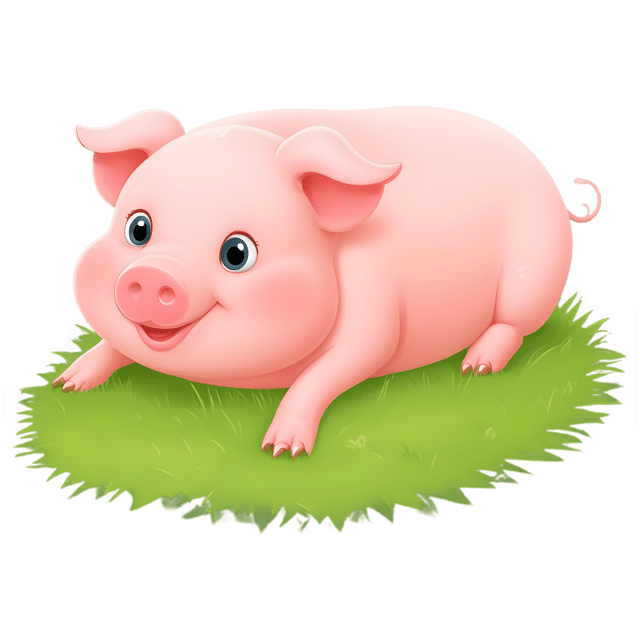 Free transparent PNG: Happy Pig Rolling in Grass Transparent PNG Image for Farm and Country Decor