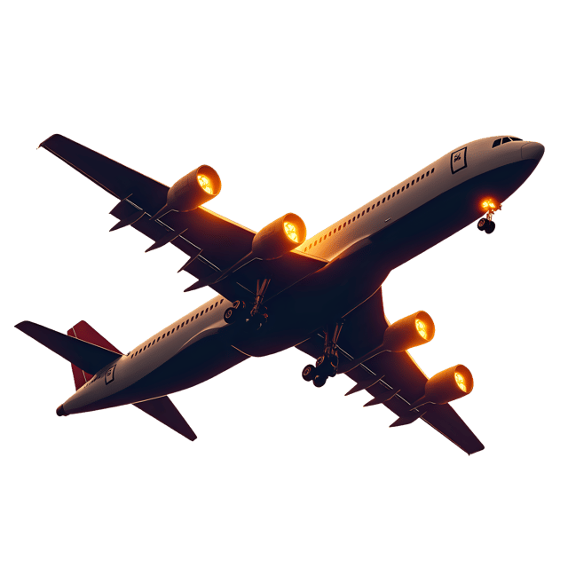 Free transparent PNG: Retro-Style Vintage Airplane Silhouette PNG with Glowing Lights