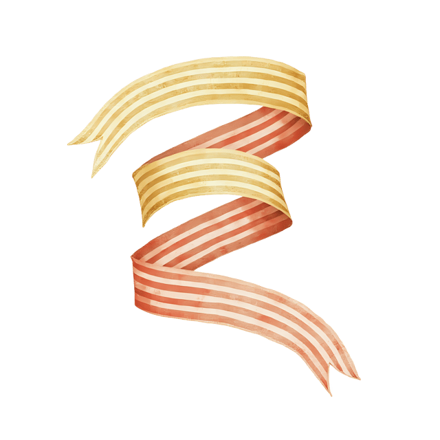 Free transparent PNG: Striped Ribbon Curl with Gold Shimmer  Elegant Clipart, free png download