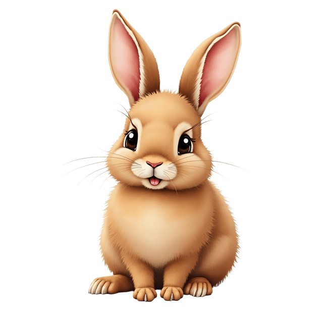 Free transparent PNG: Furry Brown Rabbit PNG with Transparent Background for Art and Design