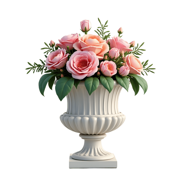 Free transparent PNG: Porcelain Floral Urn  Elegant Decor Clipart, free png download