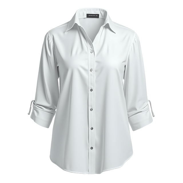 Free transparent PNG: White Linen Shirt with Rolled-Up Sleeves and Loose Fit on Transparent Background PNG