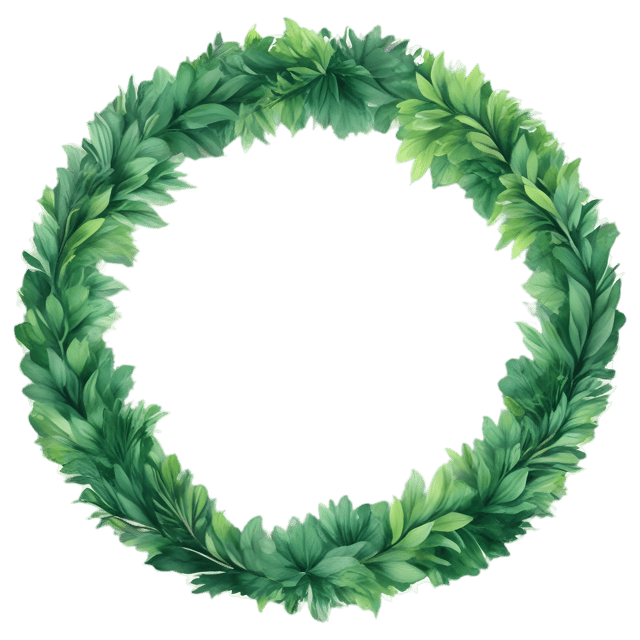 Free transparent PNG: Lush Greenery with Circular Halo - PNG Design for Nature and Decor
