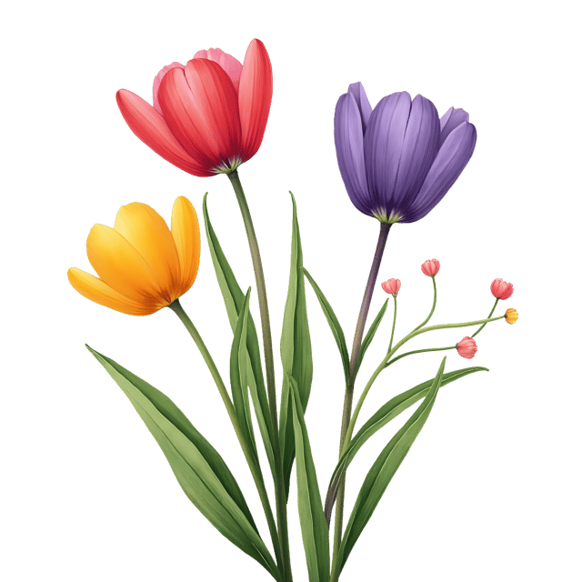 Free transparent PNG: Tulip and Crocus Flowers PNG Clipart  Perfect for Spring Designs  Decor
