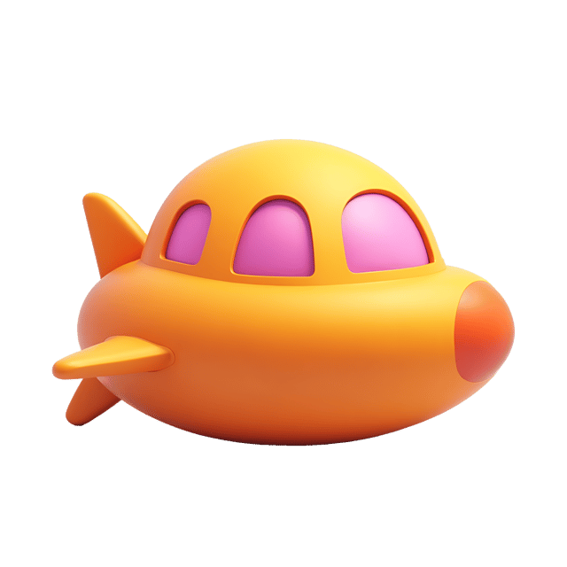 Free transparent PNG: Cozy Orange Spaceship with Soft Pink Windows - White Background