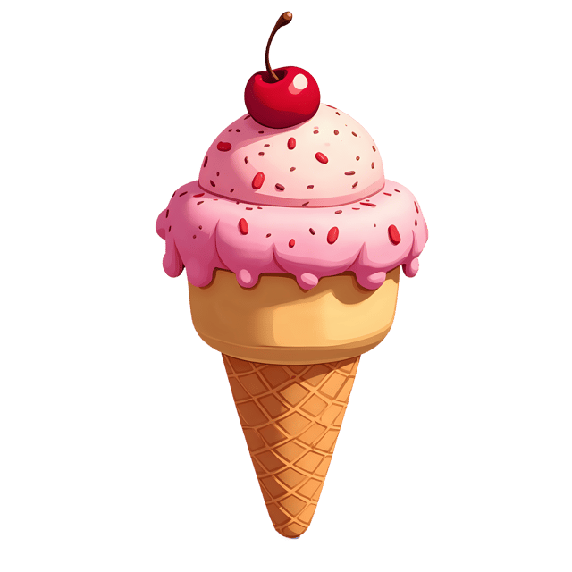 Free transparent PNG: Ice Cream Cone with Cherry dessert clipart, free downloadable png