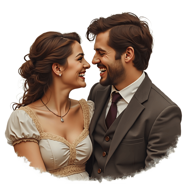Free transparent PNG: Couple Laughing Together PNG Clipart  Ideal for Relationship and Happy Moments