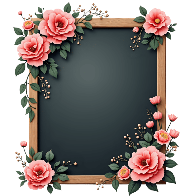 Free transparent PNG: Blank Floral Chalkboard  Free Downloadable PNG Clipart