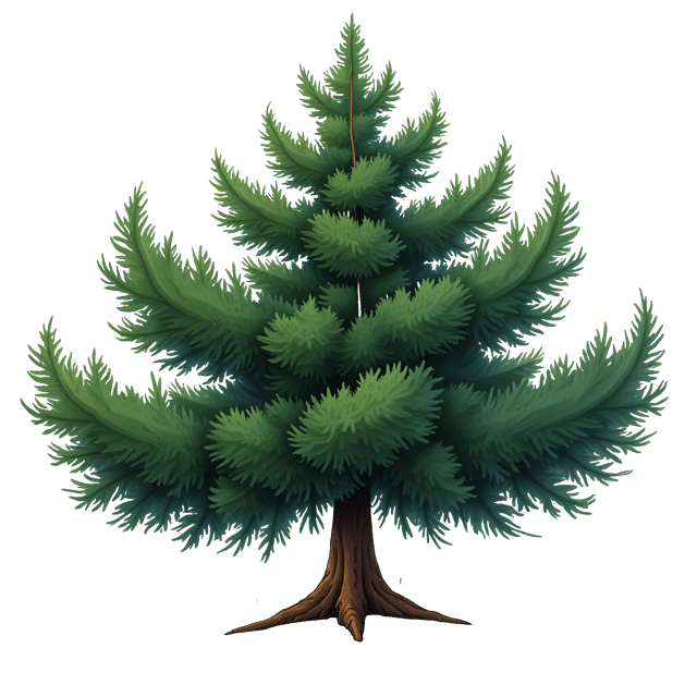 Free transparent PNG: Mossy Evergreen Tree Clipart with Dense Needles and Winter Charm