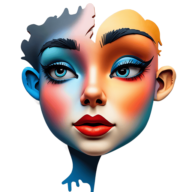 Free transparent PNG: Painterly Face Portrait PNG  Ideal for Artistic Projects, Decor  Crafts